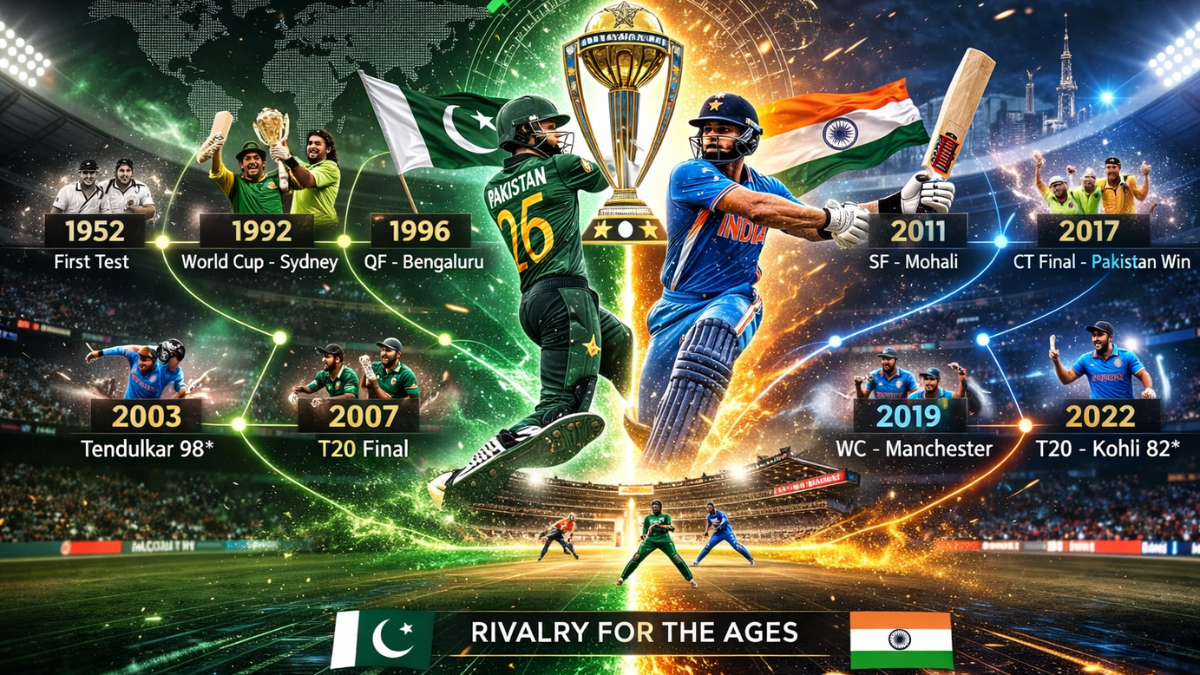 Pakistan national cricket team vs India national cricket team timeline